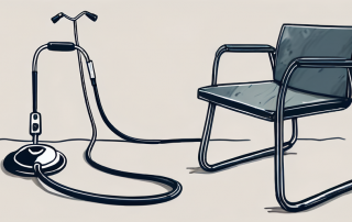A broken office chair and a stethoscope