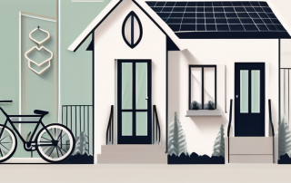 A bicycle next to a home