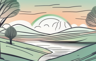 A life insurance policy document next to a peaceful landscape