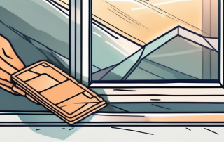 A window with a visible thermal crack