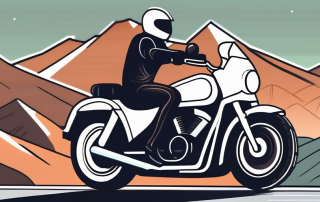 A motorcycle with a protective shield around it