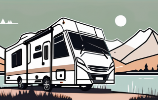 A private motorhome parked in a scenic outdoor location