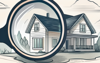 A house with a magnifying glass hovering over it