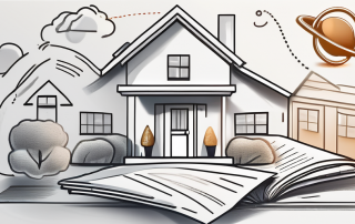 A house with symbols of life events (like a baby stroller