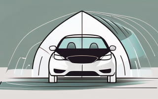 A car with a protective shield surrounding it