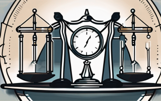 A scale of justice and a shield