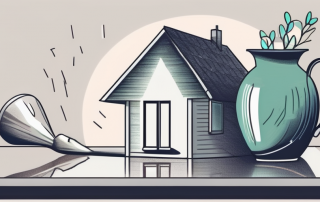 A combination of a house (representing home insurance) and a broken vase (representing liability insurance) to symbolize the concept of combined home and liability insurance