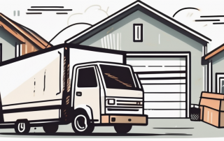 A moving truck filled with various household items like furniture