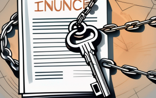 A key lying next to an insurance policy document