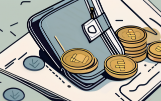 A wallet with coins and bills next to a symbolic representation of insurance