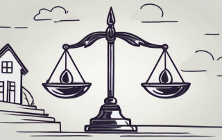 A scale balancing a symbol of a law book (representing obligation) on one side and a symbol of a checkmark (representing option) on the other side