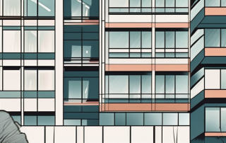 A residential building with a magnifying glass hovering over it