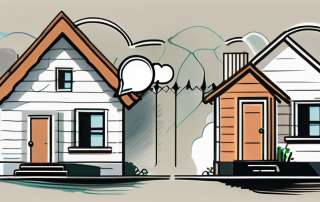 Two neighboring houses separated by a fence