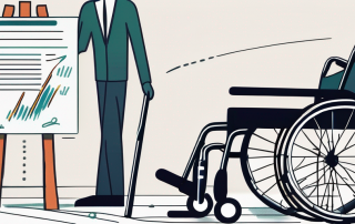 A broken crutch and a wheelchair next to an insurance policy document