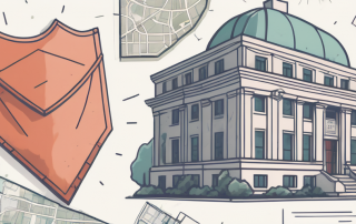 A detailed map highlighting various insurance-related landmarks