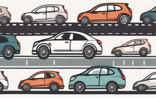 A german autobahn with various types of vehicles