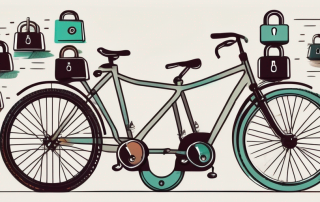 Several different bicycles locked with various types of locks