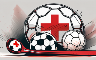 A broken sports equipment like a soccer ball or a tennis racket