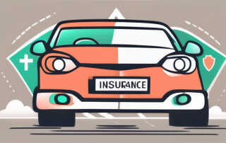 A car with insurance protection shield symbol