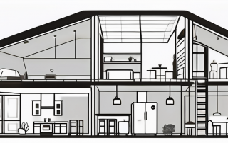 A house divided into two sections