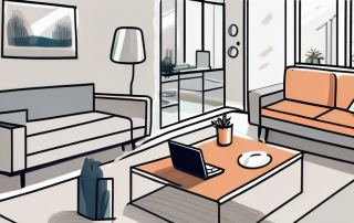 A rental apartment interior with visible valuable items such as a laptop