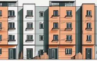 A modern apartment building with visible signs of renovation