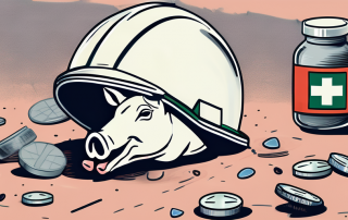 A broken piggy bank with coins spilling out