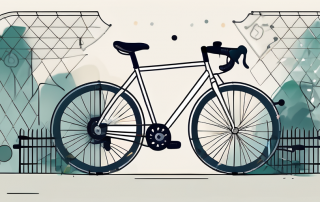 A bicycle with a safety helmet placed on the handlebars