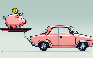 A scale balancing a car and a piggy bank