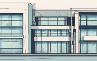 A building with visible water pipes