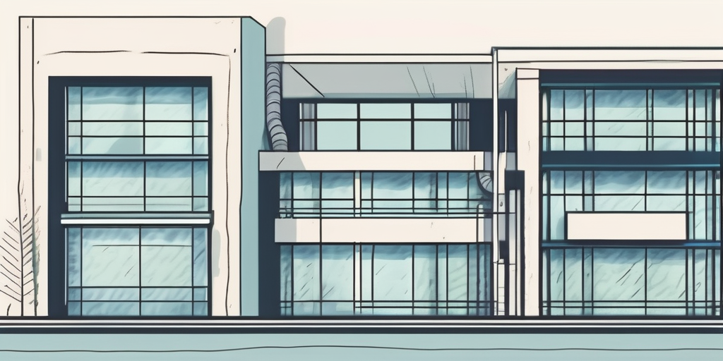 A building with visible water pipes