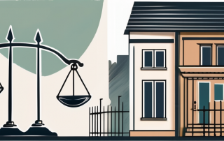 Two neighboring houses separated by a fence