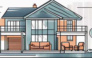 A residential building and household items like furniture
