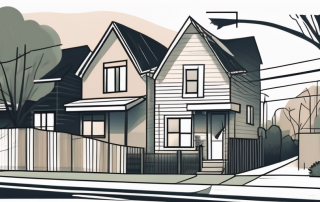 A residential street with houses close together