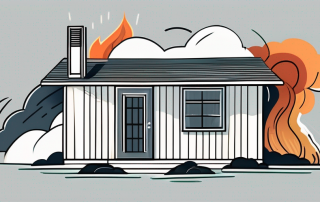 A storm causing damage to a small