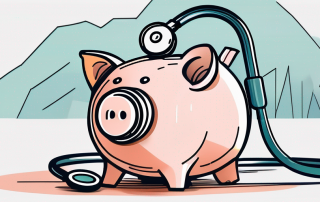 A piggy bank with a stethoscope around it
