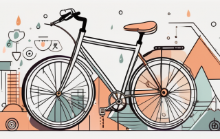 A bicycle surrounded by various elements like a lock