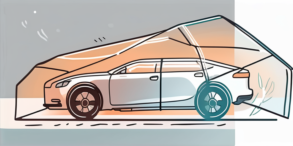 A car being protected by a transparent shield