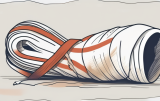 A twisted or injured ankle wrapped in a bandage