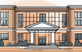 A school building with a protective shield around it