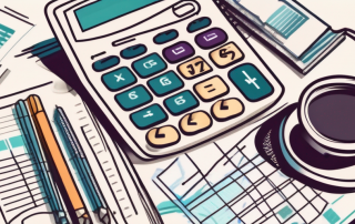 A calculator surrounded by financial documents and insurance policy papers