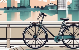 A bicycle secured with a lock next to an insurance policy