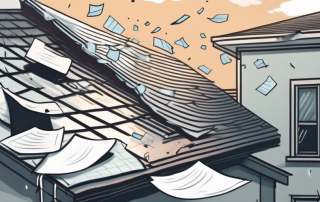 A damaged rooftop with visible water leaks