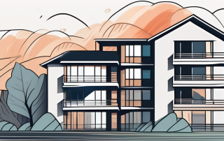 A residential building being affected by natural elements such as flood