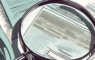 A magnifying glass hovering over a variety of insurance policy documents