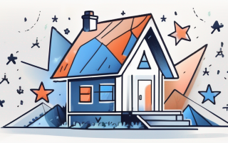 A house surrounded by various rating stars and symbols
