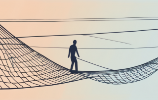 A safety net under a tightrope to symbolize the protection a disability insurance (bu) can provide