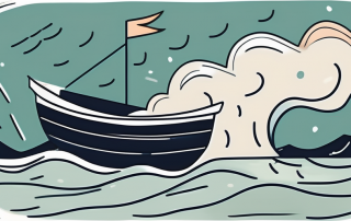 An insurance policy sinking in a stormy sea