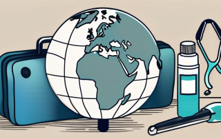 A medical kit and a globe