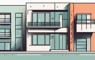 A residential building with a price tag hanging from it